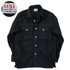 ONI DENIM 刺し子風INDIGO &times; INDIGOドビー シャツジャケット 02100-ID画像