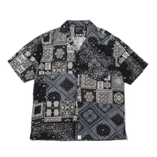 ATMOS LAB &times; MANASTASH BANDANA PATCHWORK OPENCOLLAR SHIRT BLACK AL20S-TP02画像