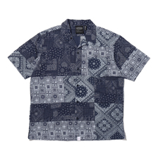 ATMOS LAB &times; MANASTASH BANDANA PATCHWORK OPENCOLLAR SHIRT NAVY AL20S-TP02画像