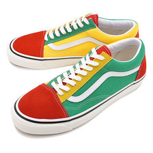 VANS ANAHEIM FACTORY OLD SKOOL 36 DX OG RED/OG EMERALD/OG YELLOW VN0A38G2XFM画像