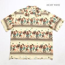 SUN SURF by MASKED MARVEL C70%/L30% HOPSACK S/S OPEN SHIRT "NIGHT IN HARLEM" SS38474画像