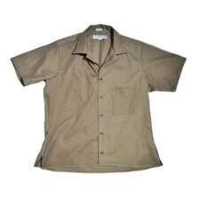 INDIVIDUALIZED SHIRTS SHORT SLEEVE ATHLETIC FIT TWILL CAMP COLLAR SHIRTS khaki画像