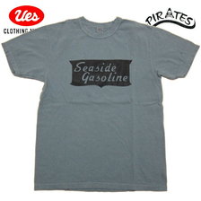 UES Printed Cotton Tee Shirt "SEASIDE GAS" BLUE 652006画像