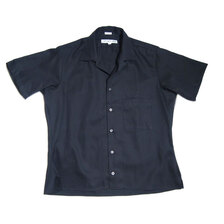 INDIVIDUALIZED SHIRTS SHORT SLEEVE ATHLETIC FIT TWILL CAMP COLLAR SHIRTS navy画像
