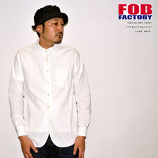 FOB FACTORY F3429 BAND COLLAR SHIRT画像