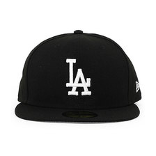 NEW ERA LOS ANGELES DODGERS 59FIFTY FITTED CAP BLACK-WHITE NR11591149画像