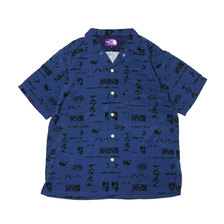 THE NORTH FACE PURPLE LABEL GEOMETRIC PRINT H/S SHIRT NAVY NT3923N-N画像