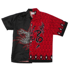 AWESOME BOY &times; Ichiryu made Remake Rayon Shirt (DRAGON) BLACK RED画像