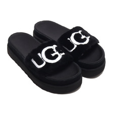 UGG Laton Fur Slide BLACK 1111236-BLK画像