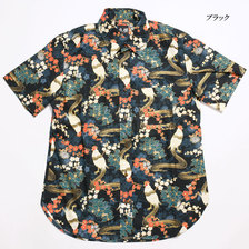 衣櫻 Lot.SA-1339 シーチング素材 半袖レギュラーシャツ "尾長鳥" SA1339画像