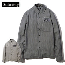 Subciety EMBLEM SHIRT L/S -STRIPE- 105-20043B画像