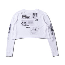 NIKE AS W NSW TEE LS CROP LUX RAW WHITE/FIRE PINK CT8918-100画像