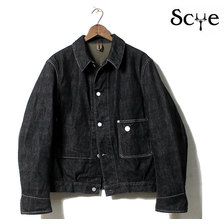 SCYE BASICS BLACK SELVEGE DENIM JACKET 5120-63555画像