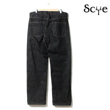 SCYE BASICS SELVEGE BLACK DENIM LOOSE FIT STRAIGHT JEANS 5120-83556画像