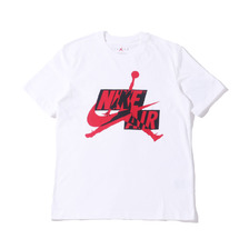 JORDAN BRAND AS M J JM CLASSICS HBR SS CREW WHITE/GYM RED/BLACK CU9571-100画像