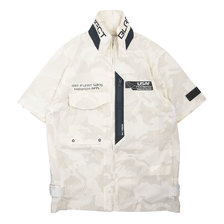 AVIREX SS STRETCH STAND ZIP SHIRT WHITE CAMO 6105093-801画像