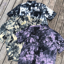 LEFLAH MARBLE TIE DYE NO COLLAR SHIRT画像