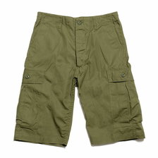 Buzz Rickson's TROUSERS,MEN'S COTTON WIND RESISTANT POPLIN, OLIVE GREEN ARMY SHADE 107 SHORTS BR51907画像