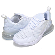 NIKE AIR MAX 270 (GS) white/wht-metallic silver 943345-103画像