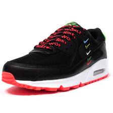 NIKE (WMNS) AIR MAX 90 WW "WORLD WIDE PACK" BLACK/BLACK/FLASH CRIMSON/GREEN STRIKE/WHITE CK7069-001画像