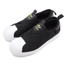 adidas SST SLIP ON W CORE BLACK/FOOTWEAR WHITE/WHITEGOLD METARIC FV3187画像