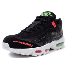 NIKE AIR MAX 95 WW "WORLD WIDE PACK" BLACK/WHITE/GREEN STRIKE/FLASH CRIMSON CQ9743-001画像