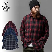 VIRGO MIDDLE LONG CHECK SHIRTS VG-SH-220画像