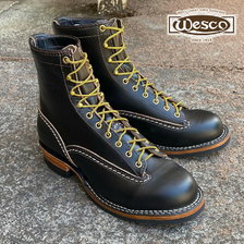 Wesco 8&rdquo; Horsehide Jobmaster Horween Black Horsehide (Lace to toe)画像