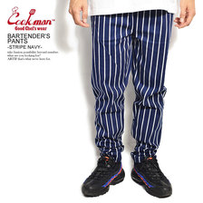 COOKMAN BARTENDER'S PANTS -STRIPE NAVY- 231-01865画像