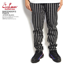 COOKMAN BARTENDER'S PANTS -STRIPE BLACK- 231-01864画像