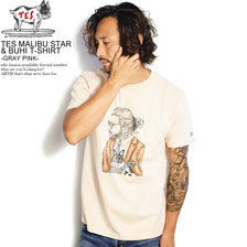 The Endless Summer TES MALIBU STAR & BUHI T-SHIRT -GRAY PINK- NV-0574364画像