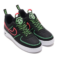NIKE AIR FORCE 1 '07 PRM WW BLACK/BLACK-FLASH CRIMSON-GREEN STRIKE CK7213-001画像