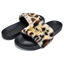 PUMA LEAD CAT FTR SLIDE LEOPARD puma black-gold 374468-01画像