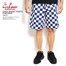 COOKMAN CHEF SHORT PANTS CHECKER -NAVY- 231-01831画像