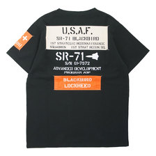AVIREX SS SHEETING WAPPEN T-SHIRT SR-71 BLACK 6103413-09画像