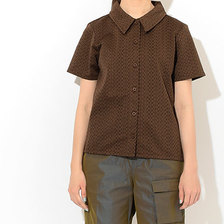STUSSY WOMEN Tonal Jacquard Poly Knit S/S Shirt 214532画像