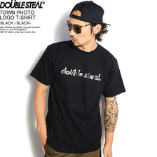DOUBLE STEAL TOWN PHOTO LOGO T-SHIRT -BLACK/BLACK- 903-14031画像