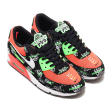 NIKE W AIR MAX 90 SE BLACK/WHITE-GREEN STRIKE-FLASH CRIMSON DA1342-013画像