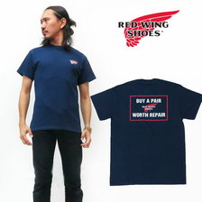 RED WING 半袖 ロゴ Tシャツ LOGO ネイビー RW95082画像