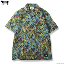 MINOS KOISA LEAF ALOHA SHIRT (BLACK) MNU20-SH01画像