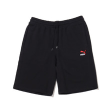 PUMA CLASSICS EMBROIDARY SWEAT SHORTS COTTON BLACK 596697-01画像