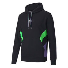 PUMA TFS HOODIE PUMA BLACK-FLUO GREEN 599279-51画像