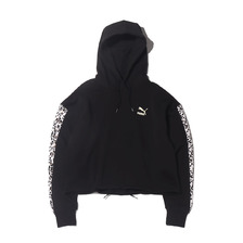 PUMA CLASSICS CROPPED HOODY AOP BLACK/WHITE 599192-51画像