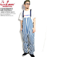 COOKMAN FISHERMAN'S BIB OVERALL -WIDE STRIPE NAVY- 231-01873画像
