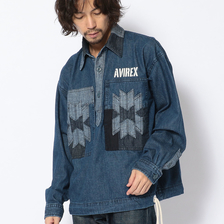 AVIREX TYPE BLUE NATIVE PANEL PO SHIRT 6105141画像