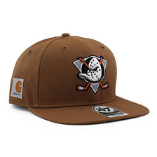 '47 Brand &times; Carhartt ANAHEIM MIGHTY DUCKS SNAPBACK CAP BROWN HQ-KMORE125DUP-BWA画像