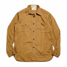 SUGAR CANE FICTION ROMANCE 8.5oz. BROWN WABASH STRIPE WORK SHIRT SC28516画像