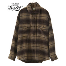 GOLD ALPACA WOOL SHAGGY CHECK C.P.O JACKET GL14661画像