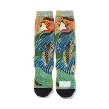 UBIQ &ldquo;IREZUMI&rdquo; SOCKS (Koi Kimono) BLACK UB20-S005-BLK画像