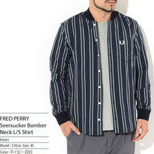 FRED PERRY Seersucker Bomber Neck L/S Shirt F4561画像